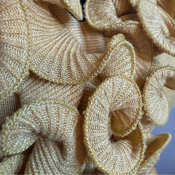 VILA Mustard Yellow Ruffled Sleeveless Knit Sweater - Picture 6 of 9